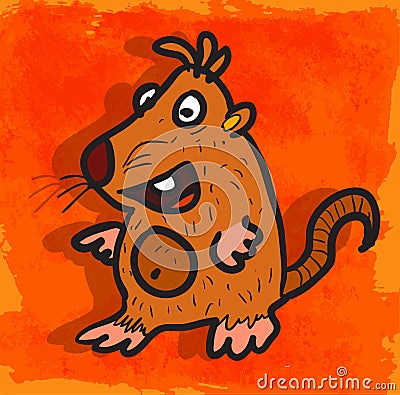 Cartoon mole illustration , vector icon Vector Illustration