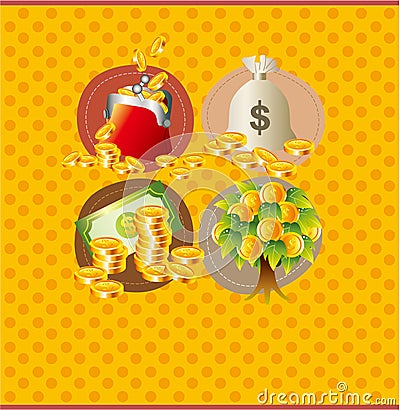 Cartoon money card Vector Illustration