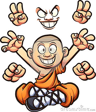 Cartoon monk Vector Illustration