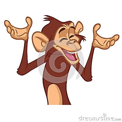 Cartoon monkey chimpanzee. Vector illustration Vector Illustration