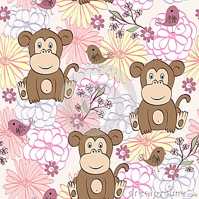 Cartoon monkey Vector Illustration