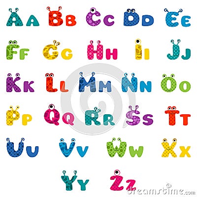 Cartoon monster alphabet Vector Illustration