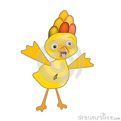 Cartoon monster duck Vector Illustration