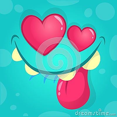 Cartoon monster in love. Vector illustration for St Valentines Day Vector Illustration