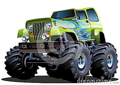 Cartoon Monster Truck Vector Illustration