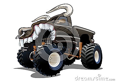 Vector Cartoon Monster Truck isolated on white background Vector Illustration