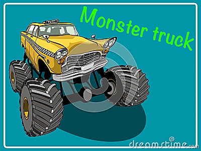 Cartoon Monster Truck. Vector Illustration