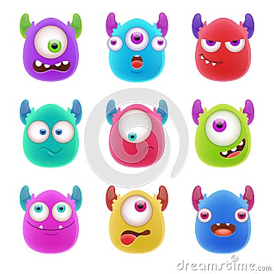 Cartoon Monsters Vector Illustration