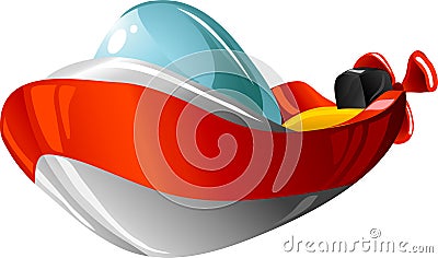 Cartoon motorboat Vector Illustration