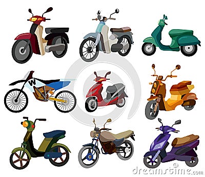 Cartoon motorcycle icon Vector Illustration