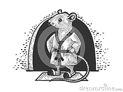 Cartoon mouse at home sketch vector illustration Vector Illustration