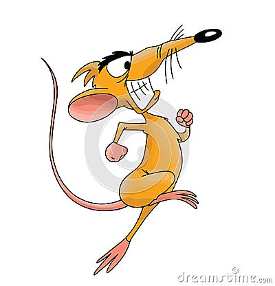 Cartoon Mouse running confidently vector Vector Illustration