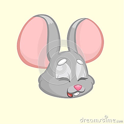 Cartoon mouse. Vector illustration of gray mouse head icon Vector Illustration