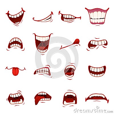 Cartoon mouth with teeth Vector Illustration