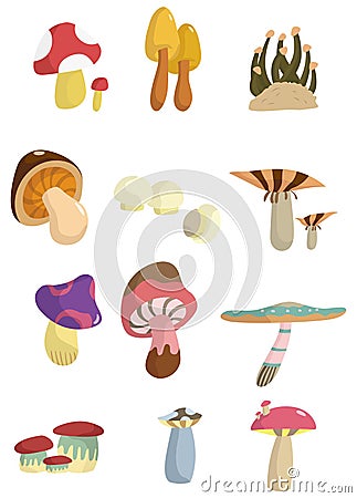 Cartoon mushroom icon Stock Photo