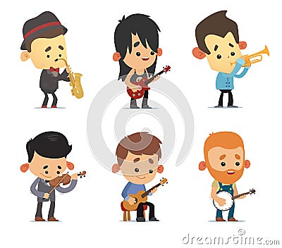 Cartoon Musicians Vector Illustration