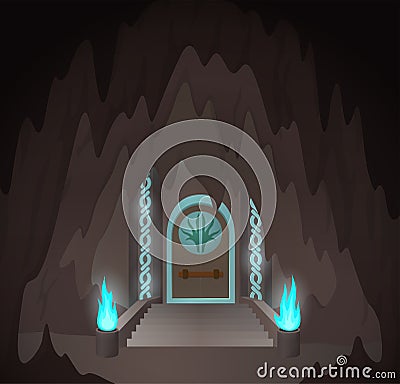 Cartoon mystic gates Vector Illustration