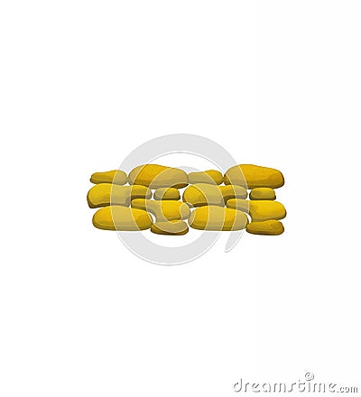 Cartoon nature element stone pathway on white background illustration for children Cartoon Illustration