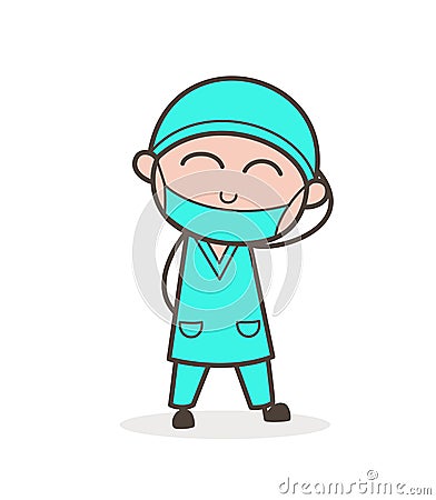 Cartoon Naughty Doctor Smiling Vector Illustration Stock Photo