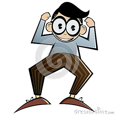 Cartoon Nerd With Glasses Stock Photo - Image: 13630900