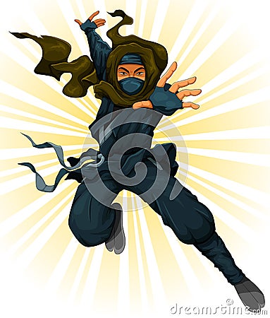 Cartoon ninja Vector Illustration