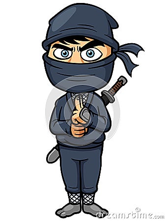 Cartoon Ninja Vector Illustration