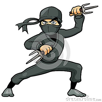 Cartoon Ninja Vector Illustration