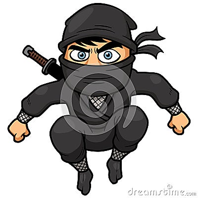 Cartoon Ninja Vector Illustration