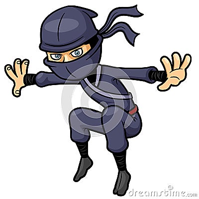 Cartoon Ninja Vector Illustration