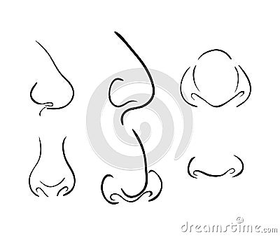 cartoon nose SET,vector symbol icon design. Beautiful illustration isolated on white background Vector Illustration