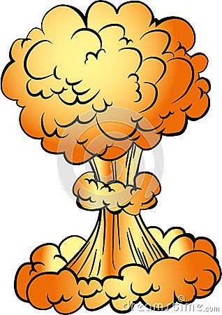 Cartoon nuclear explosion Vector Illustration