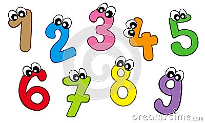 Cartoon numbers Vector Illustration