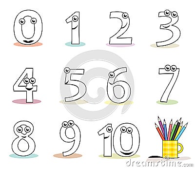 Cartoon numbers Stock Photo