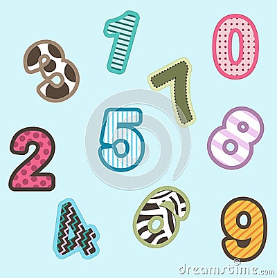 Cartoon numbers Vector Illustration