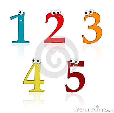 Cartoon numbers, part 1 of 2 Stock Photo