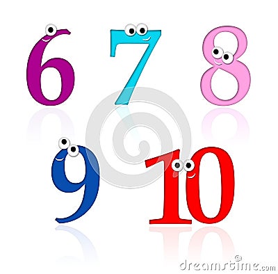 Cartoon numbers, part 2 of 2 Stock Photo