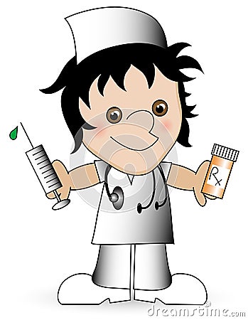 Cartoon Nurse. Stock Photo