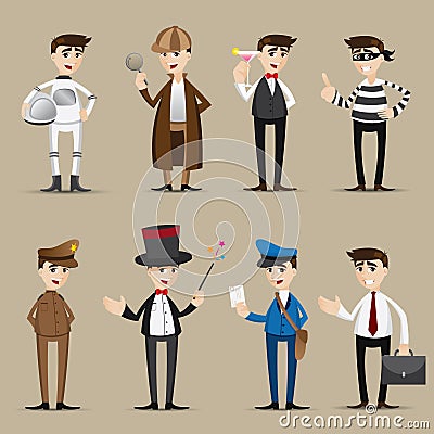 Cartoon occupation set Vector Illustration