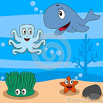 Cartoon Ocean Life [2] Vector Illustration