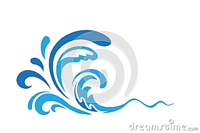 Blue ocean wave Vector Illustration