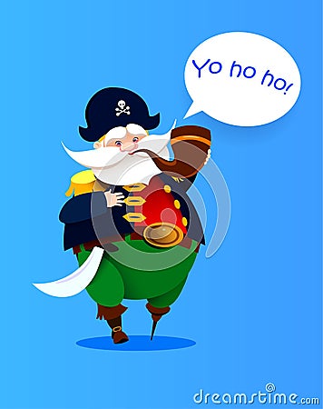 Cartoon one-legged character pirate. Vector Vector Illustration