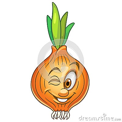 Cartoon Onion character Vector Illustration