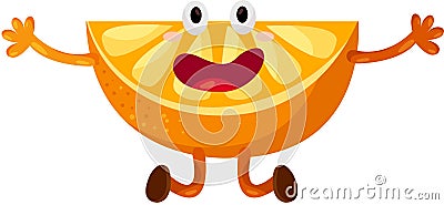 Cartoon orange dancing Vector Illustration