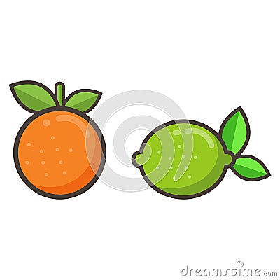 Cartoon orange and lime Vector Illustration