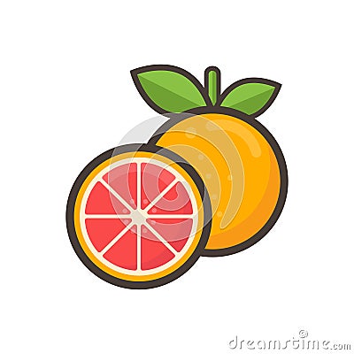 Cartoon orange and lime Vector Illustration