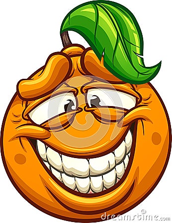 Cartoon orange making a silly face Vector Illustration
