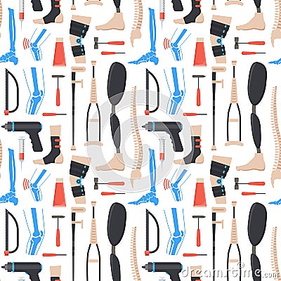 Cartoon Orthopedic Elements Background Pattern. Vector Vector Illustration