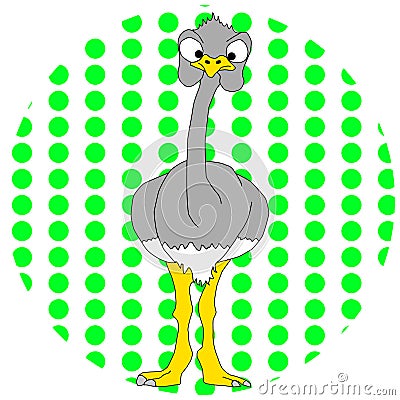 Cartoon Ostrich Stock Photo