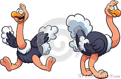 Cartoon ostrich Vector Illustration