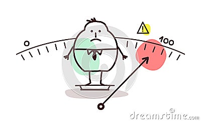 Cartoon overweight man Vector Illustration